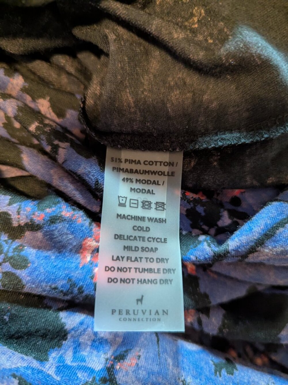 Peruvian Connection Size Large Purple Patterned Midi Dress Long Sleeves - Picture 6 of 6